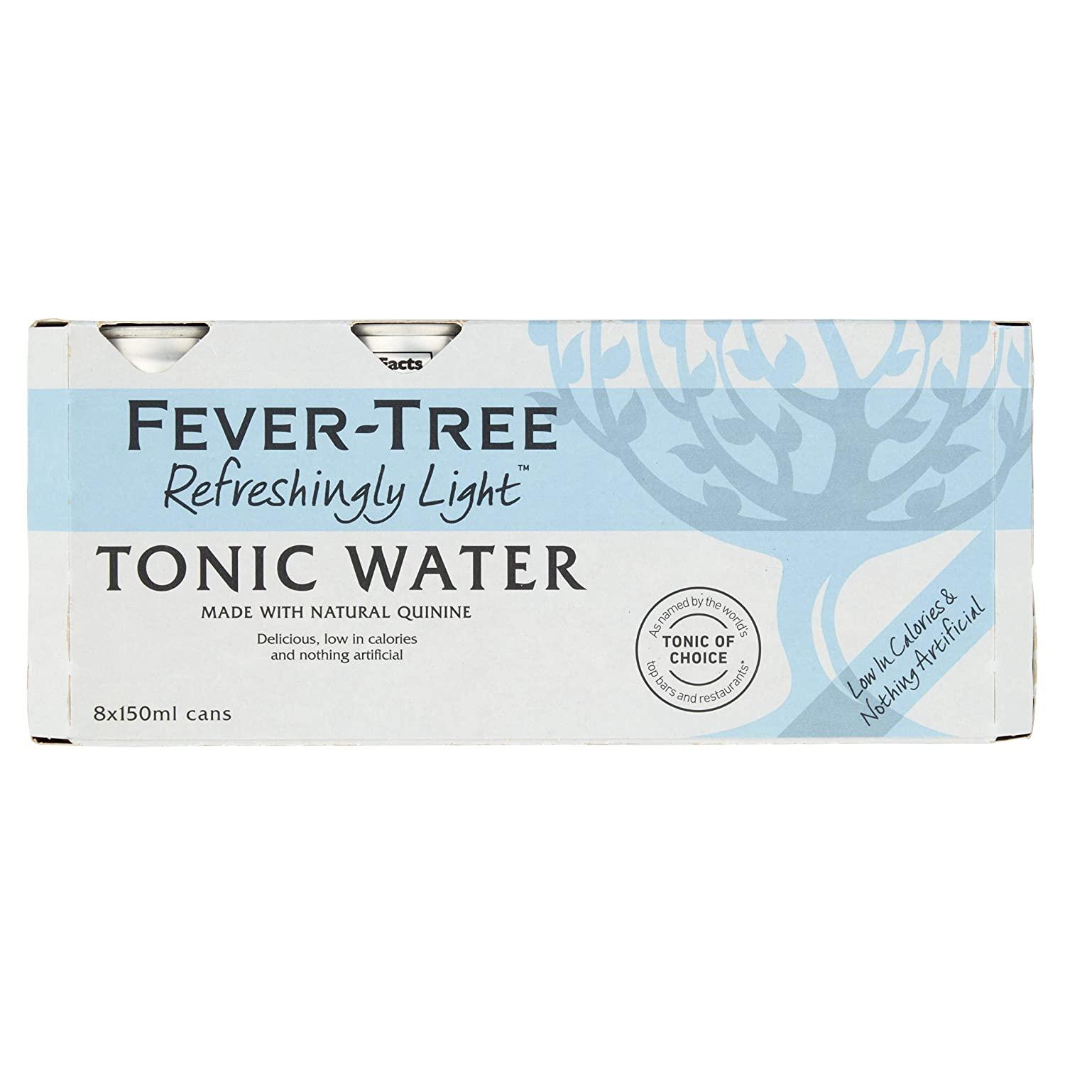 Fever Tree Naturally Light Tonic Water, 8 x 150ml.