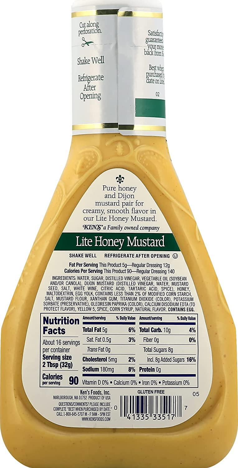 Ken's Steak House Lite Honey Mustard Dressing 16 Fl Oz (Pack of 2