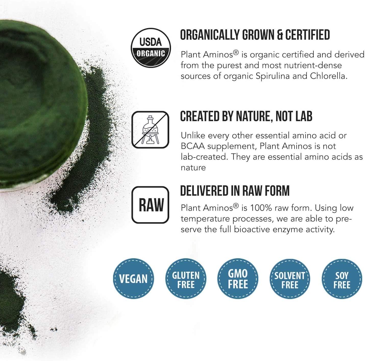 Plant Aminos Organic Essential Amino Acids & BCAA - 100% Vegan - 360  Tablets | Buy Now with Express International Delivery | GoSupps.com