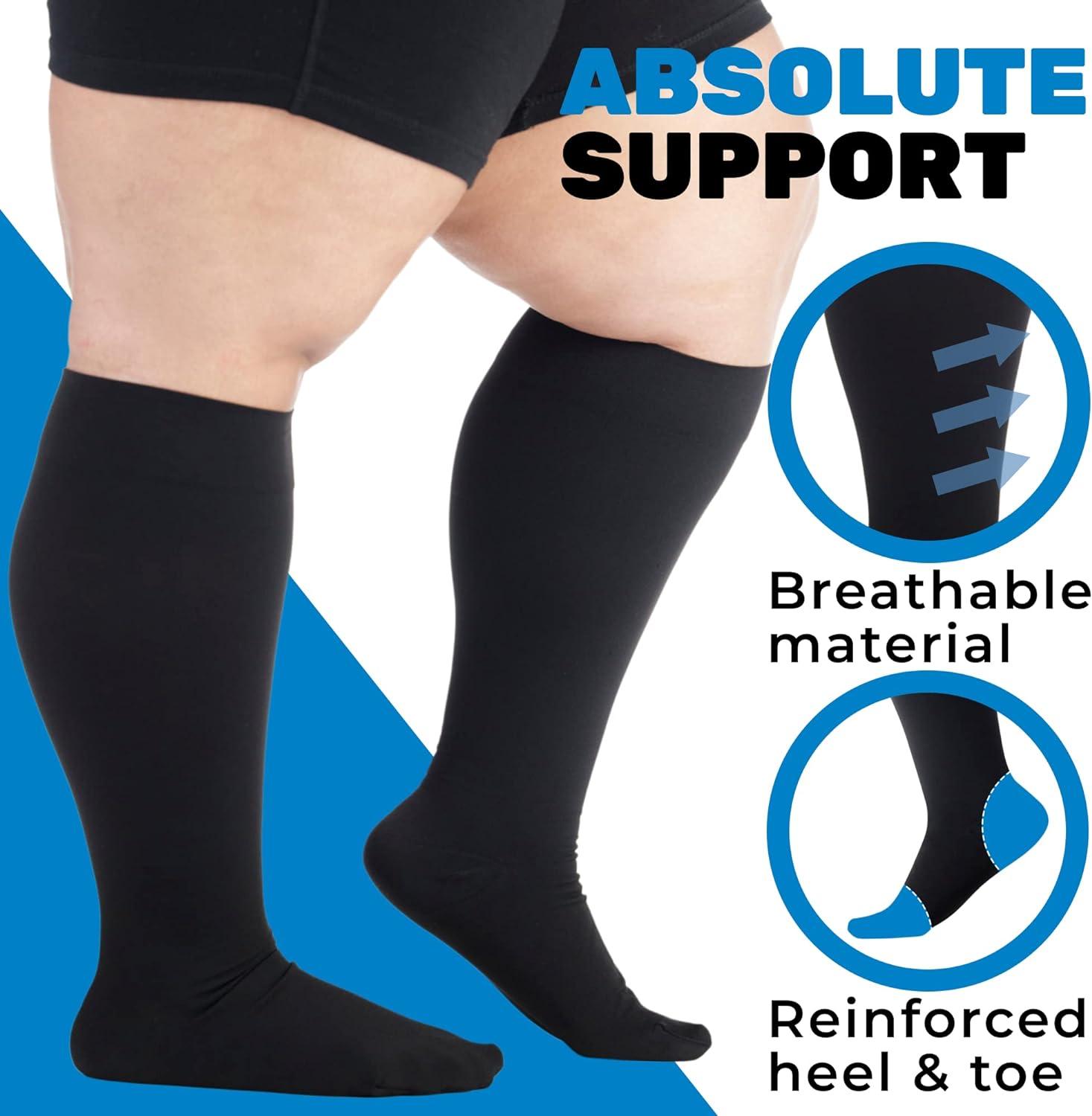 Absolute Support Opaque Compression Stockings - Thigh Hi with