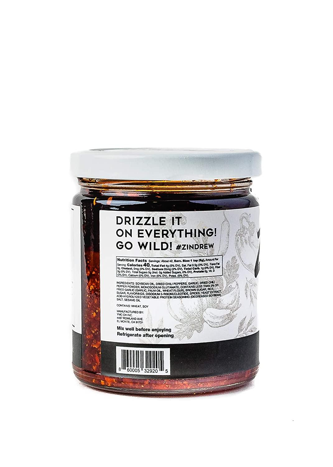 ZINDREW CHILI Crunchy Garlic Chili Oil OG BATCH. Premium Spicy Savory