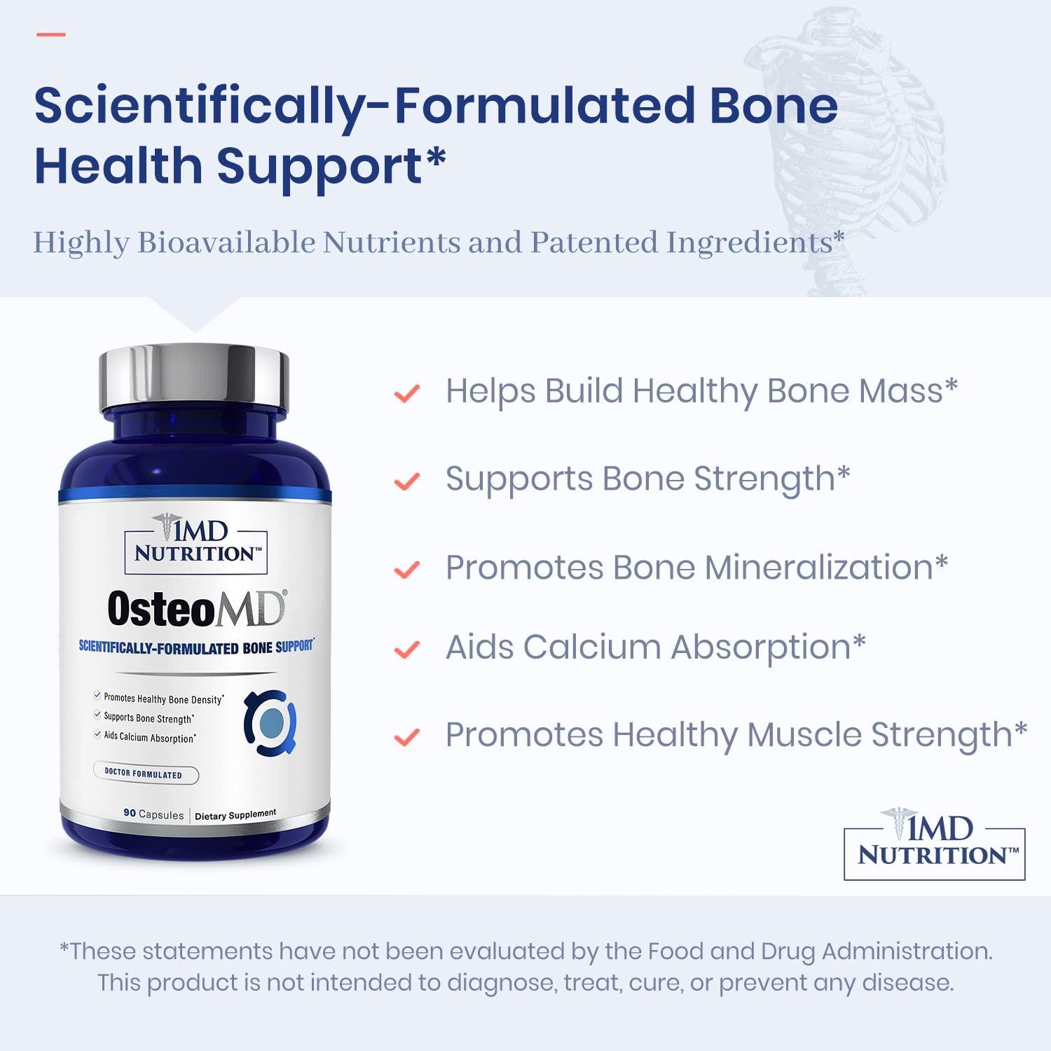 1MD Nutrition OsteoMD Bone Support Supplement with Calcium