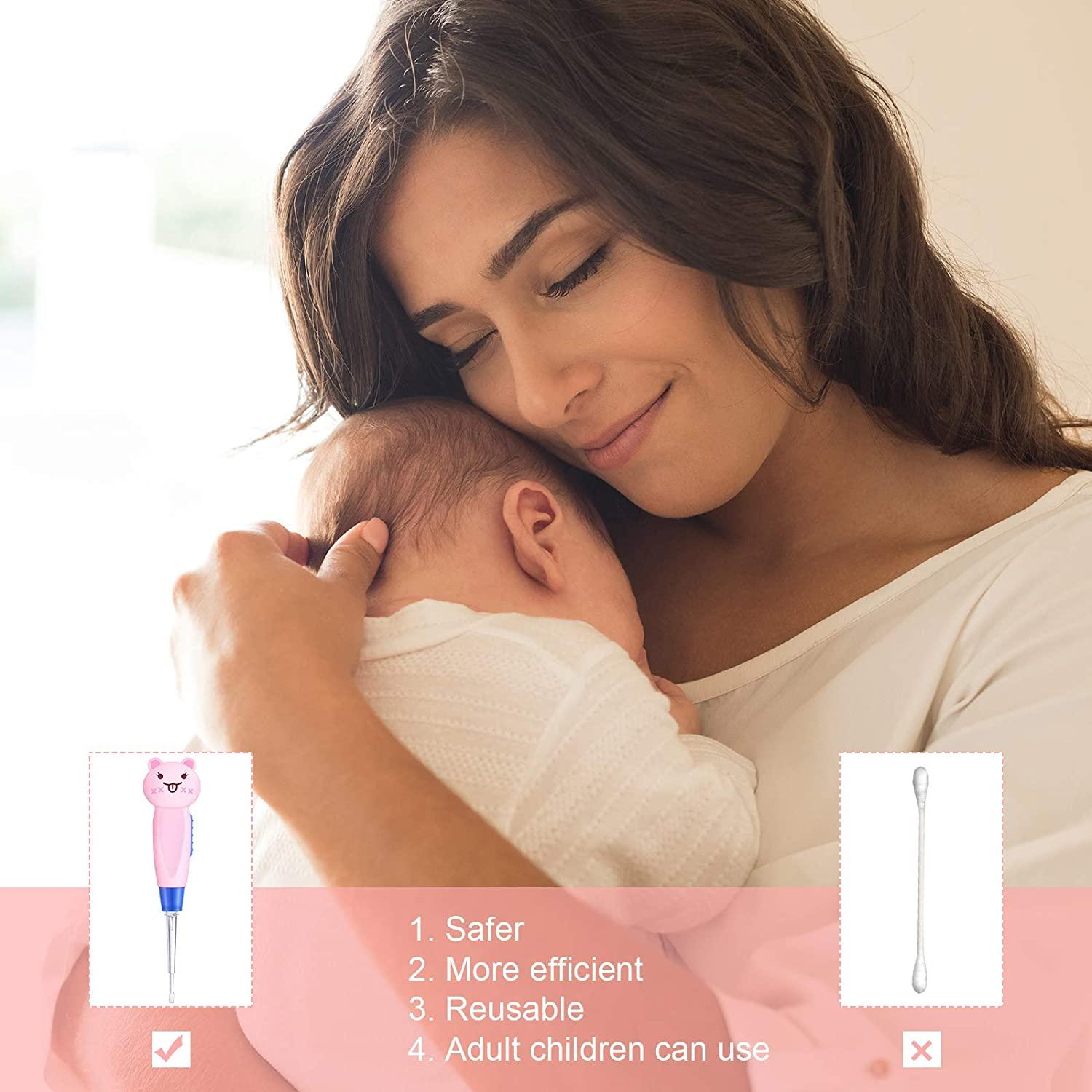 Tondiamo 4 Pieces Kids Ear Wax Removal LED Light Children Earwax