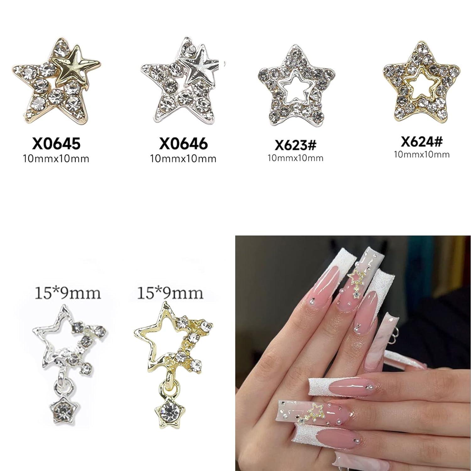 YOSOMMK 20PCS 3D Nail Charms Flower Nail Art Charms for Nail Gems
