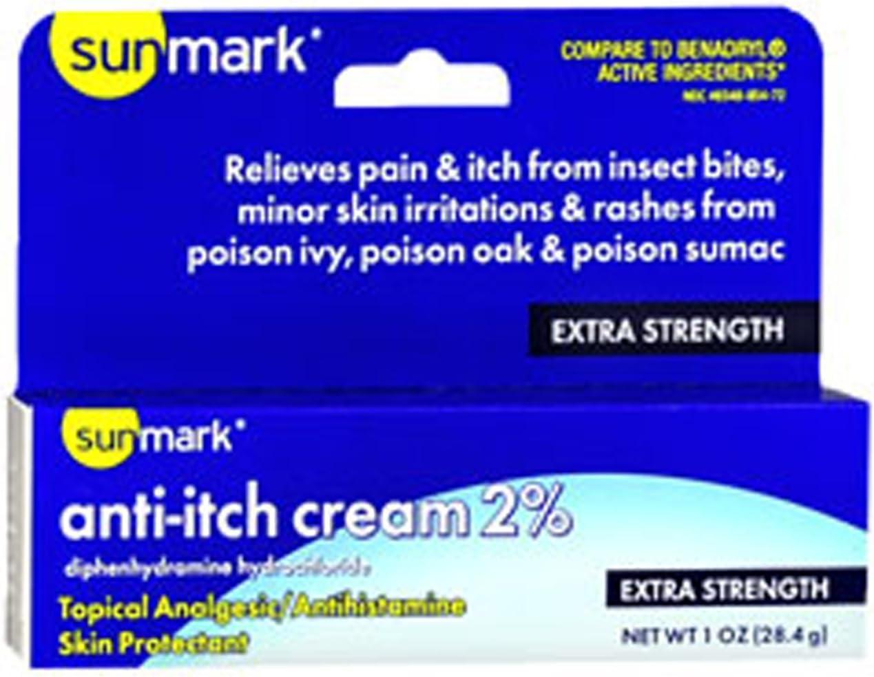 Sunmark AntiItch Cream Extra Strength Relieves Pain and Itching from