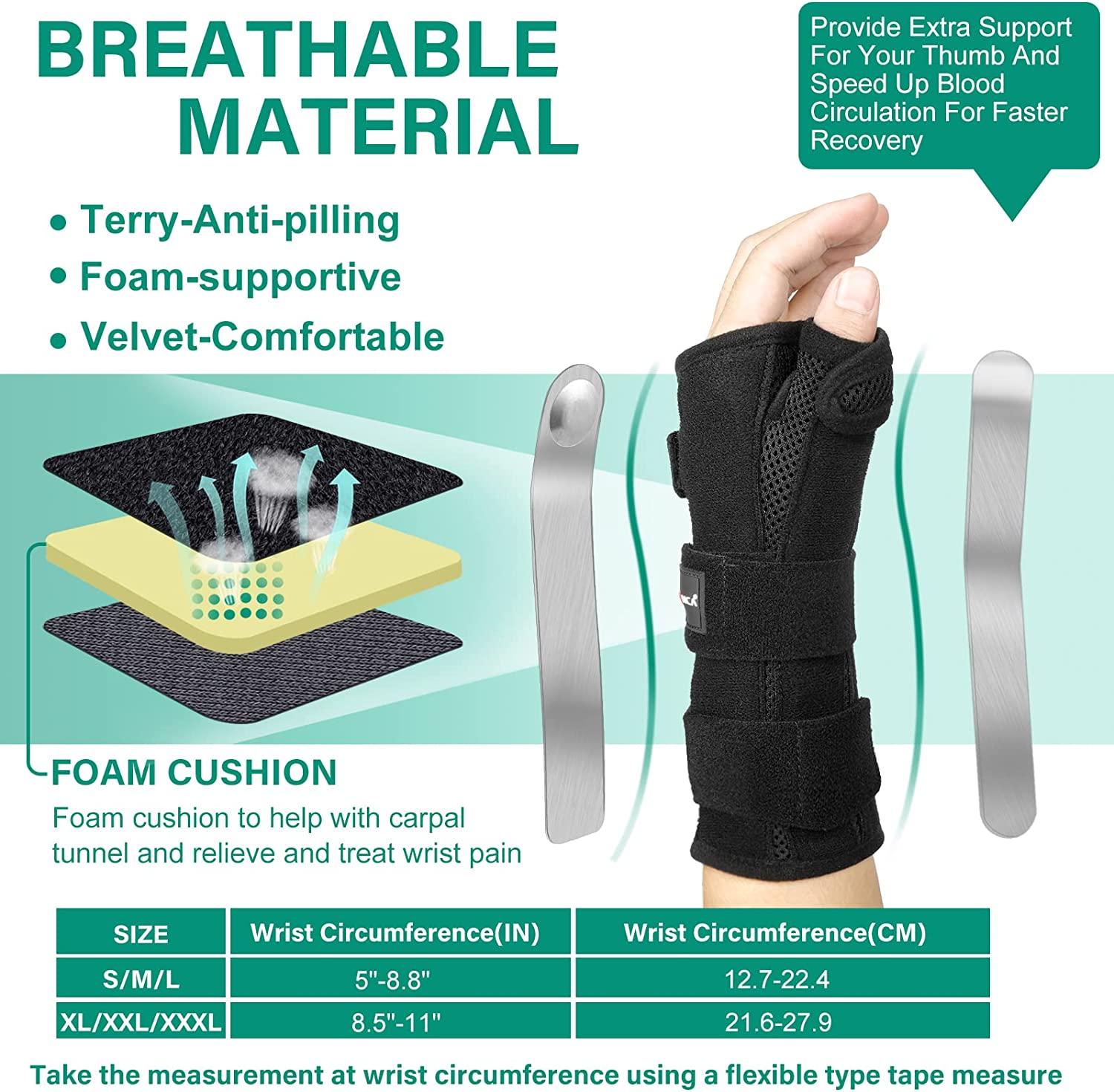 NEENCA Wrist Support Brace, Adjustable Night Sleep Hand Support Brace