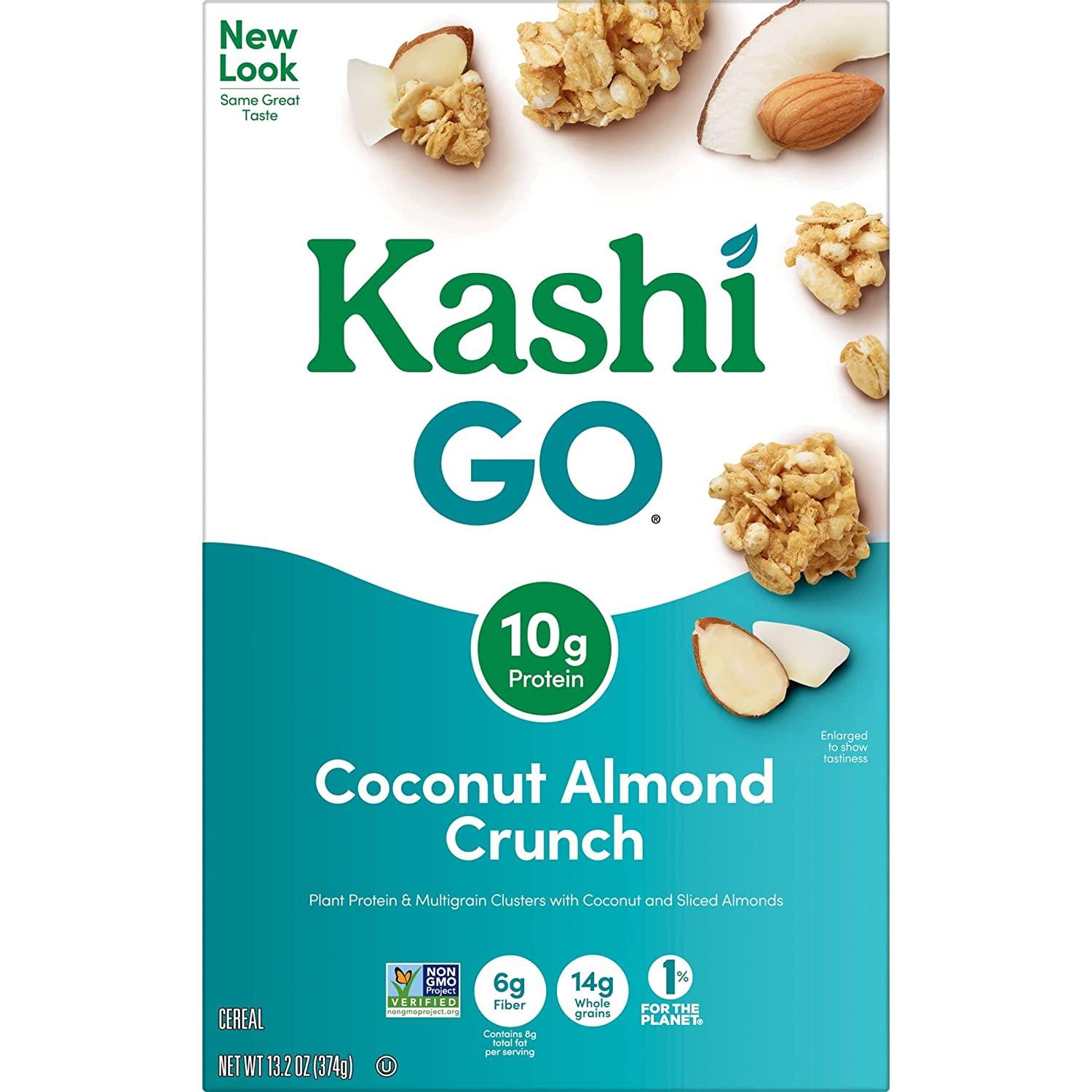 Kashi GO Vegan Protein Fiber Cereal Coconut Almond Crunch 13.2oz 1 Box