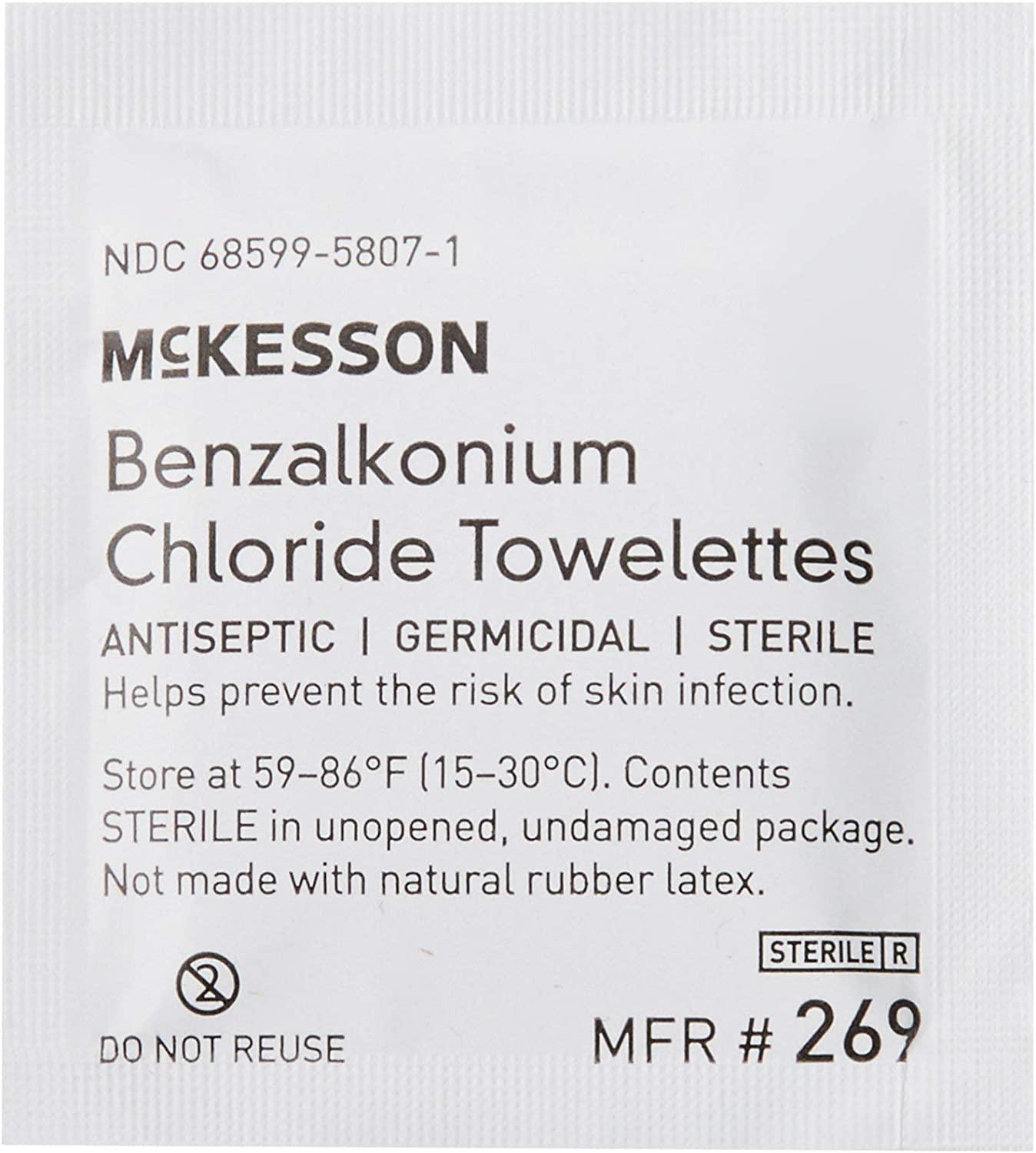 McKesson Benzalkonium Chloride Towelettes, Antiseptic Cleansing
