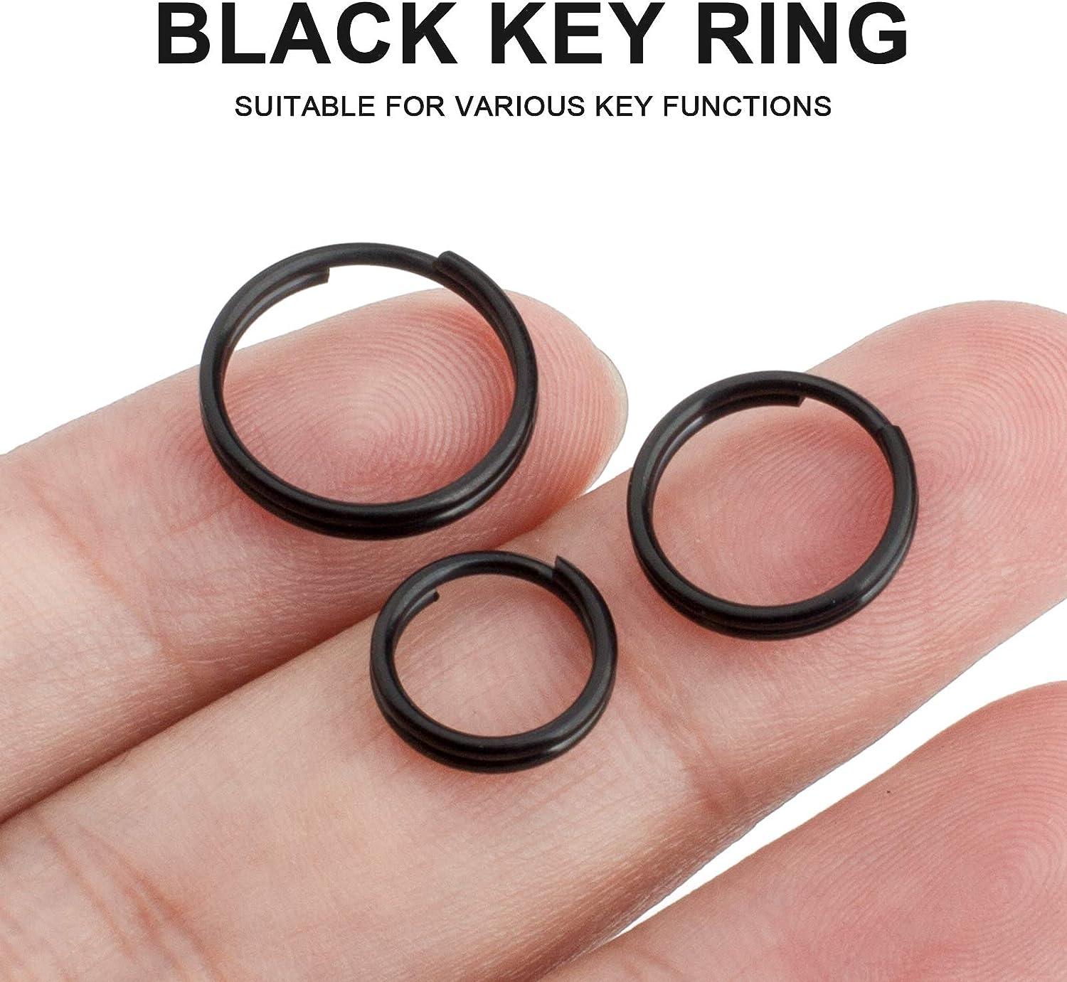 Black Split Key Rings - Multiple Sizes