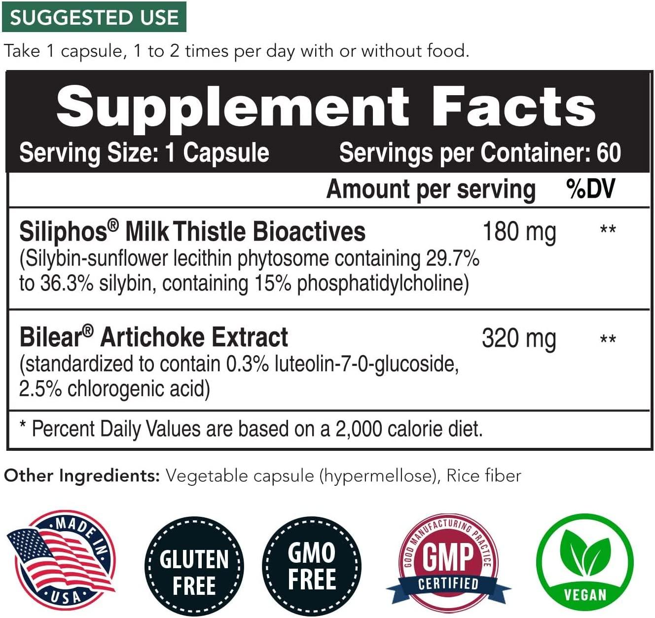 SoActive Milk Thistle Phytosome with Bilear Artichoke Extract 60 Servings