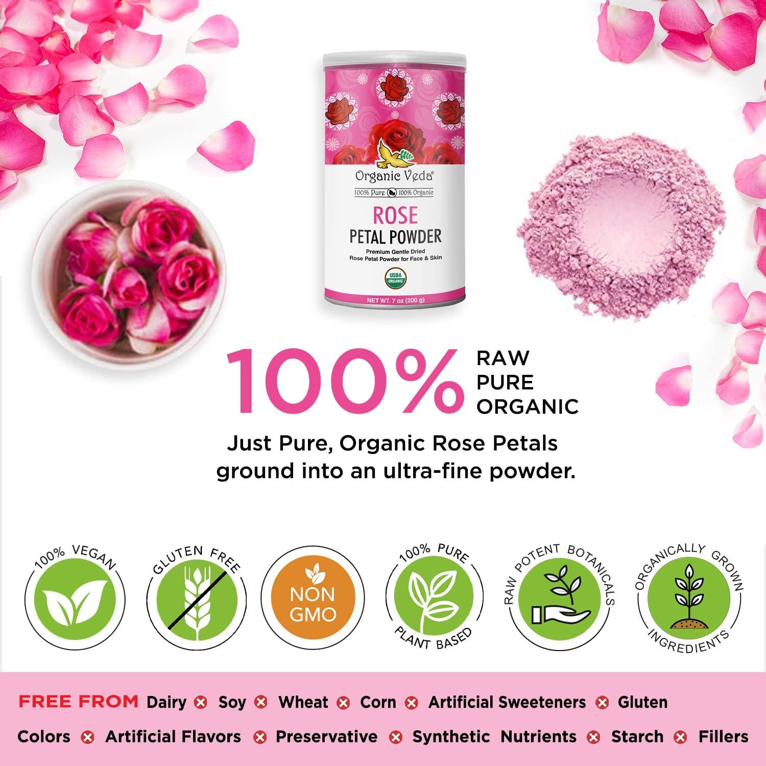 100% Pure Organic Herbs Botanica Natural Rose Petals Powder - 100