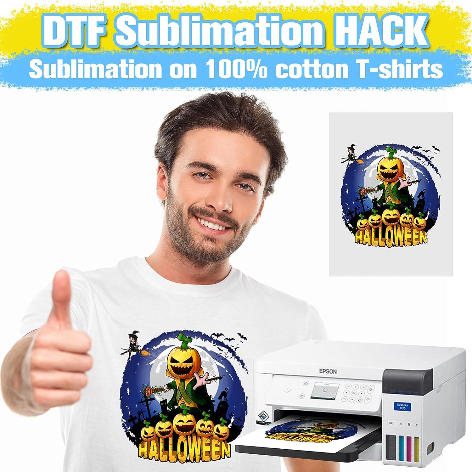 Yamation DTF Transfer Film and Powder for DTF Sublimation Printer, 8.3×11.7 inch 15 Sheets DTF Pet Film Sheets and 8.8oz White Hot Melt Adhesive