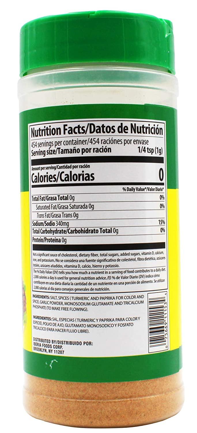 Iberia Adobo All Purpose Seasoning, Without Pepper, 16 oz