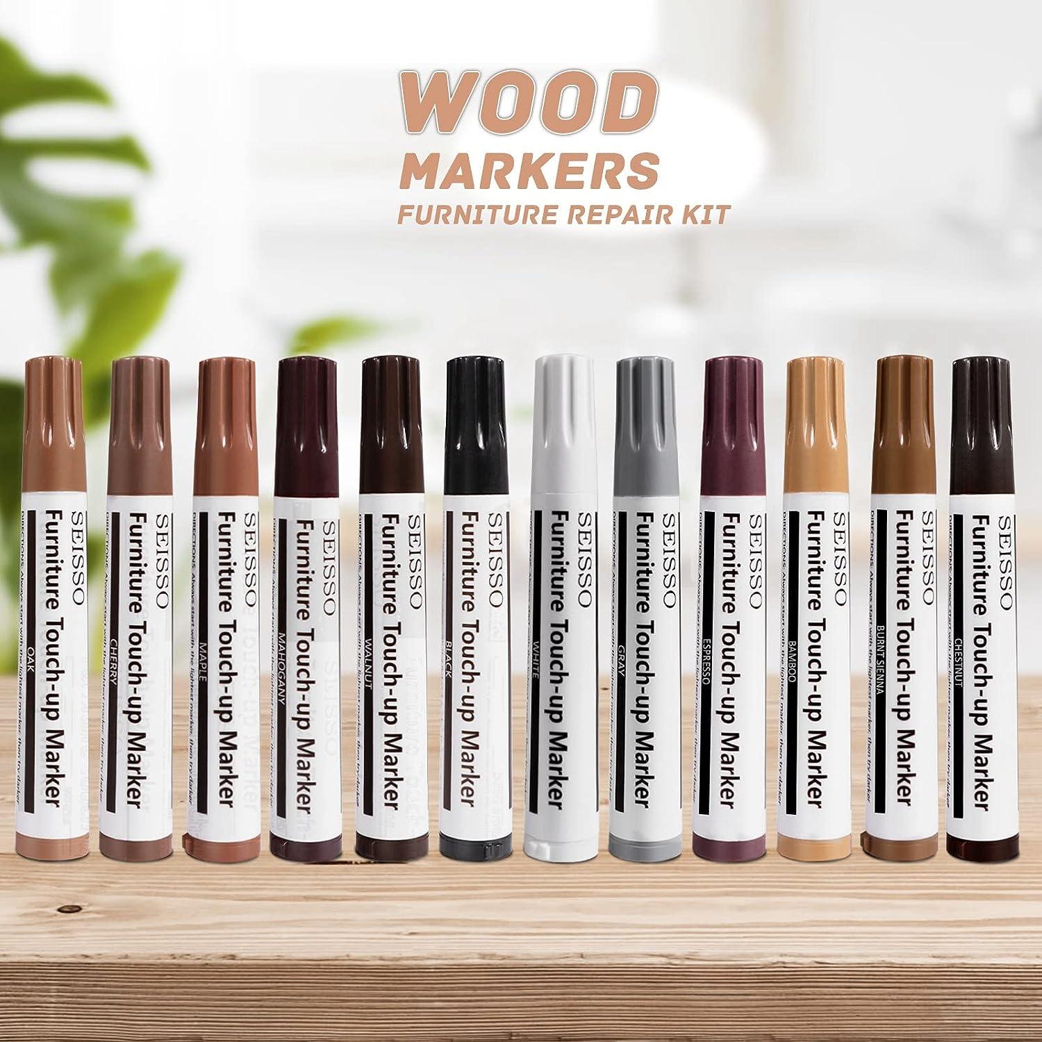 SEISSO Furniture Touch Up Markers, Wood Repair Kit for Furniture, 12 Colors  Wood Touch Up Markers for Scratches, New Upgrade Furniture Repair Kit -  Restore Wooden Table, Cabinet, Floors, Door