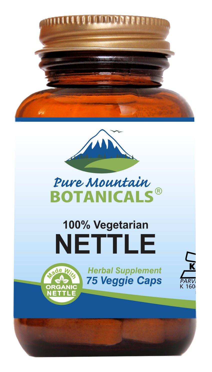 Organic Stinging Nettle Leaf Capsules 500mg Kosher Vegan Supplement