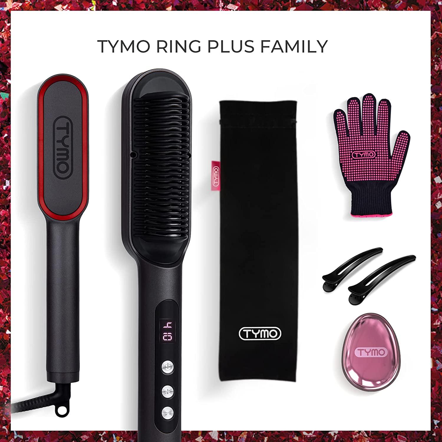 TYMO RING PLUS Ionic Hair Straightener Comb - Hair Straightening Brush &  Iron with Nano Titanium Coating for Even Heat, 9 Temperature Settings & LED  Screen, Professional Hair Tools for Styling