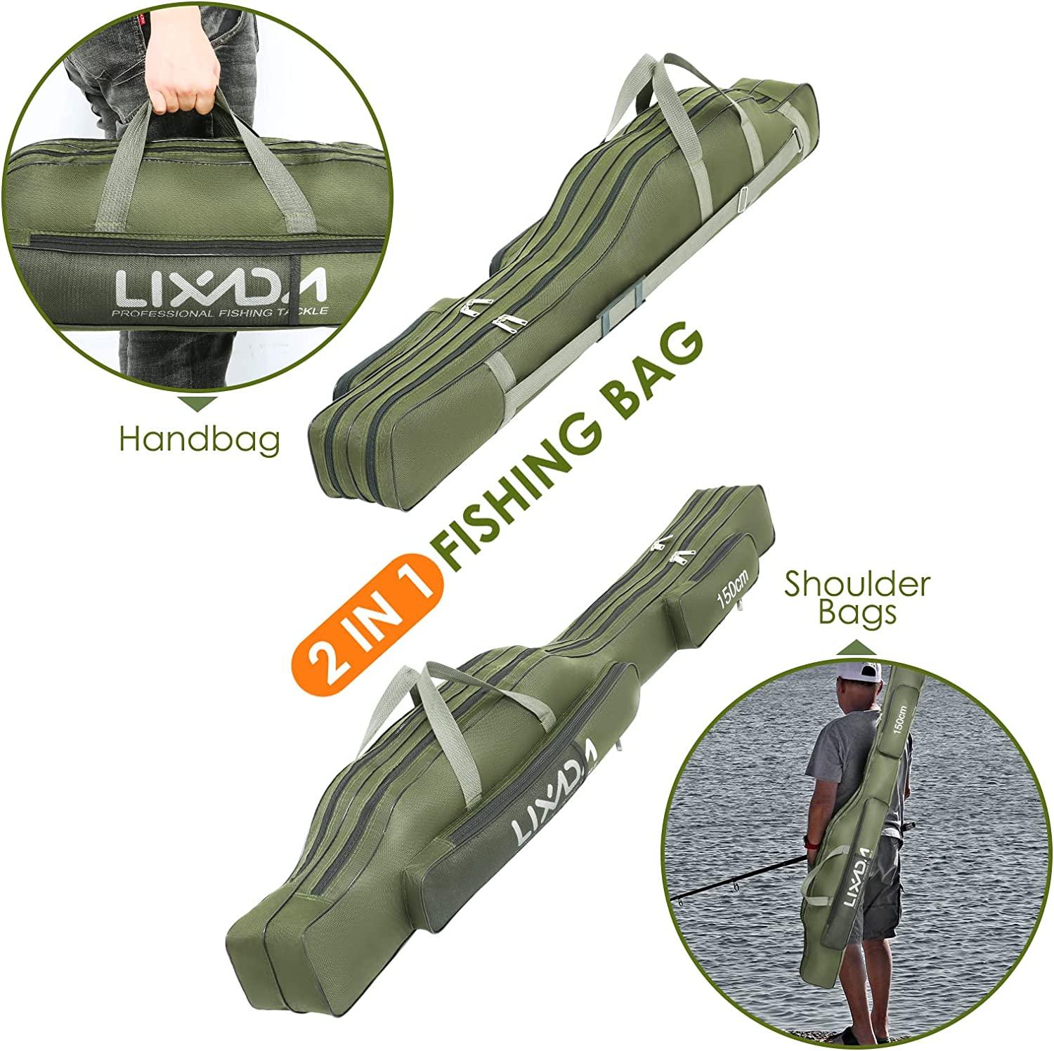 Lixada 63'' Fishing Pole Bag Portable Fishing Rod Case Folding