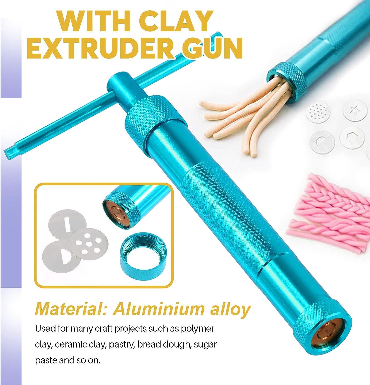 Clay Squeezer, Clay Extruder Stainless Steel Rotating Squeezer Kit Pottery  Accessory Clay Tools for Pottery Craft Cake Fondant Decorating Tool Set  with 20 molds 