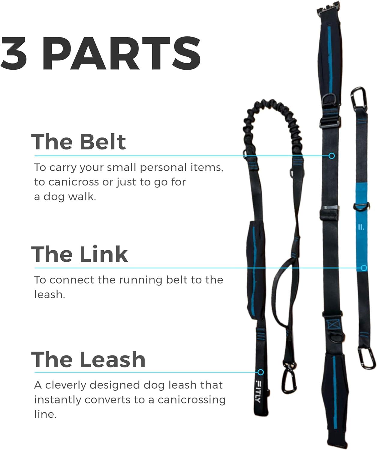 FITLY Dog Running Waist Belt Running Dog Lead Canicross