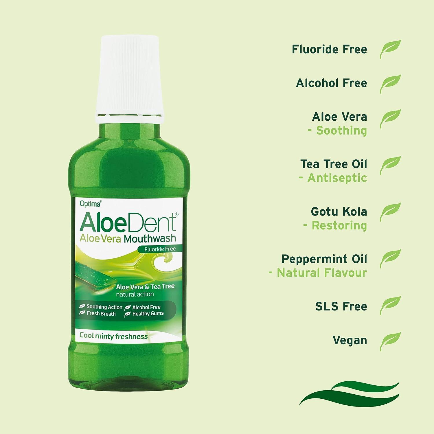 Aloe Dent Natural Mouthwash with Aloe Vera - 250ml | Buy Now with Express  International Delivery | GoSupps.com