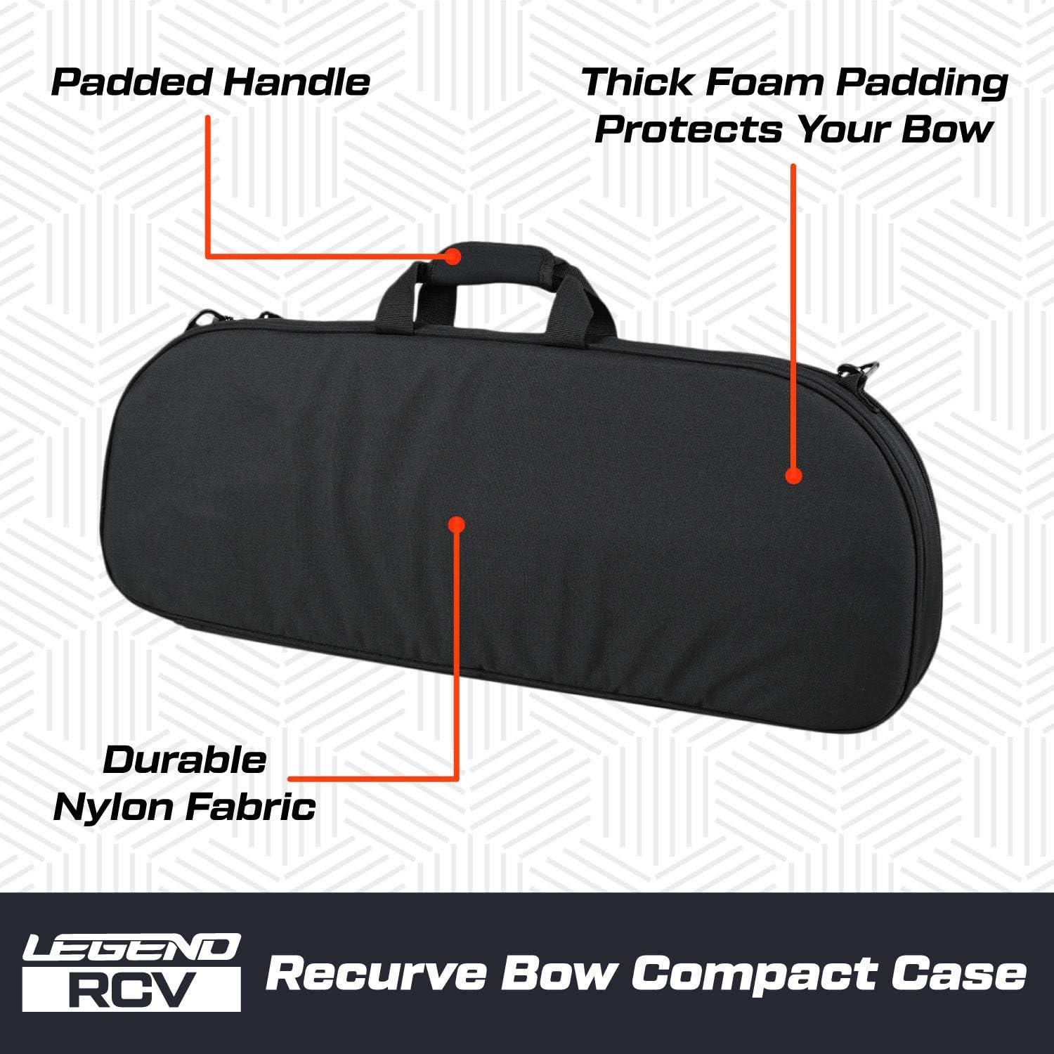 Legend RCV Recurve Bow Case - With Tube Arrow Holder Padded Takedown Case  for Archery Accessories - Superior Protective Materials Black