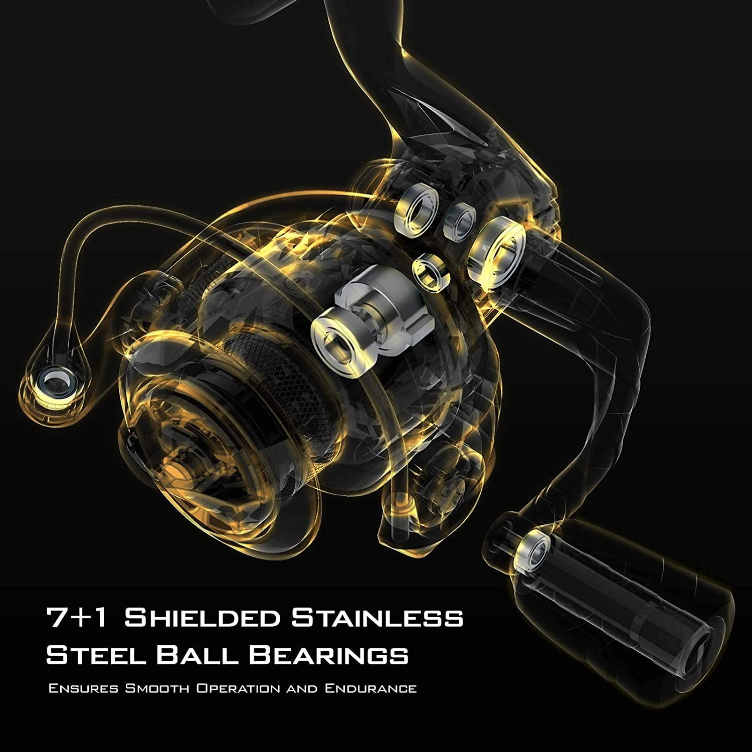 KastKing Valiant Eagle Gold Spinning Reel - 6.2:1 High-Speed Gear Ratio,  Freshwater and Saltwater Fishing Reel, Faster Line Retrieve, Braid Ready  Spool, 7+1 Shielded Stainless Steel Ball Bearings 3000-6.2:1
