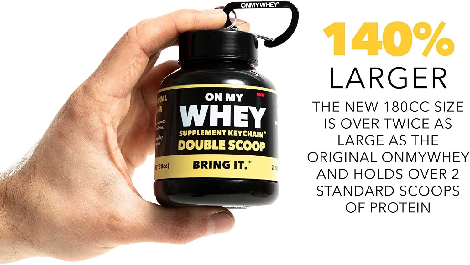OnMyWhey - Double Scoop (180cc) - Protein Powder and Supplement Funnel  Keychain 3-Pack Double Scoop (3 Count)