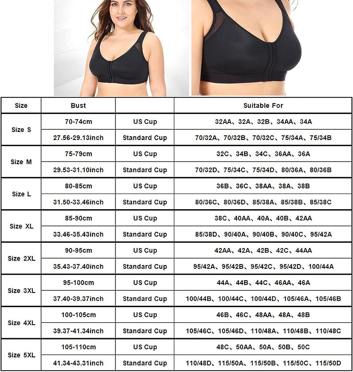 Posture Corrector Bra for Women Front Closure Wirefree Back Support Bras  with Adjustable Straps Workout Bra B Small