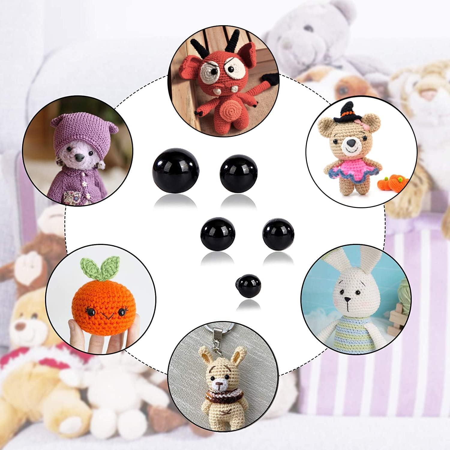  Vanblue Safety Eyes 130PCS 9mm Plastic Black Craft Eyes Teddy  Bear Eyes with Washers for Amigurumi Stuffed Animals Crochet Toys Crafts  Making