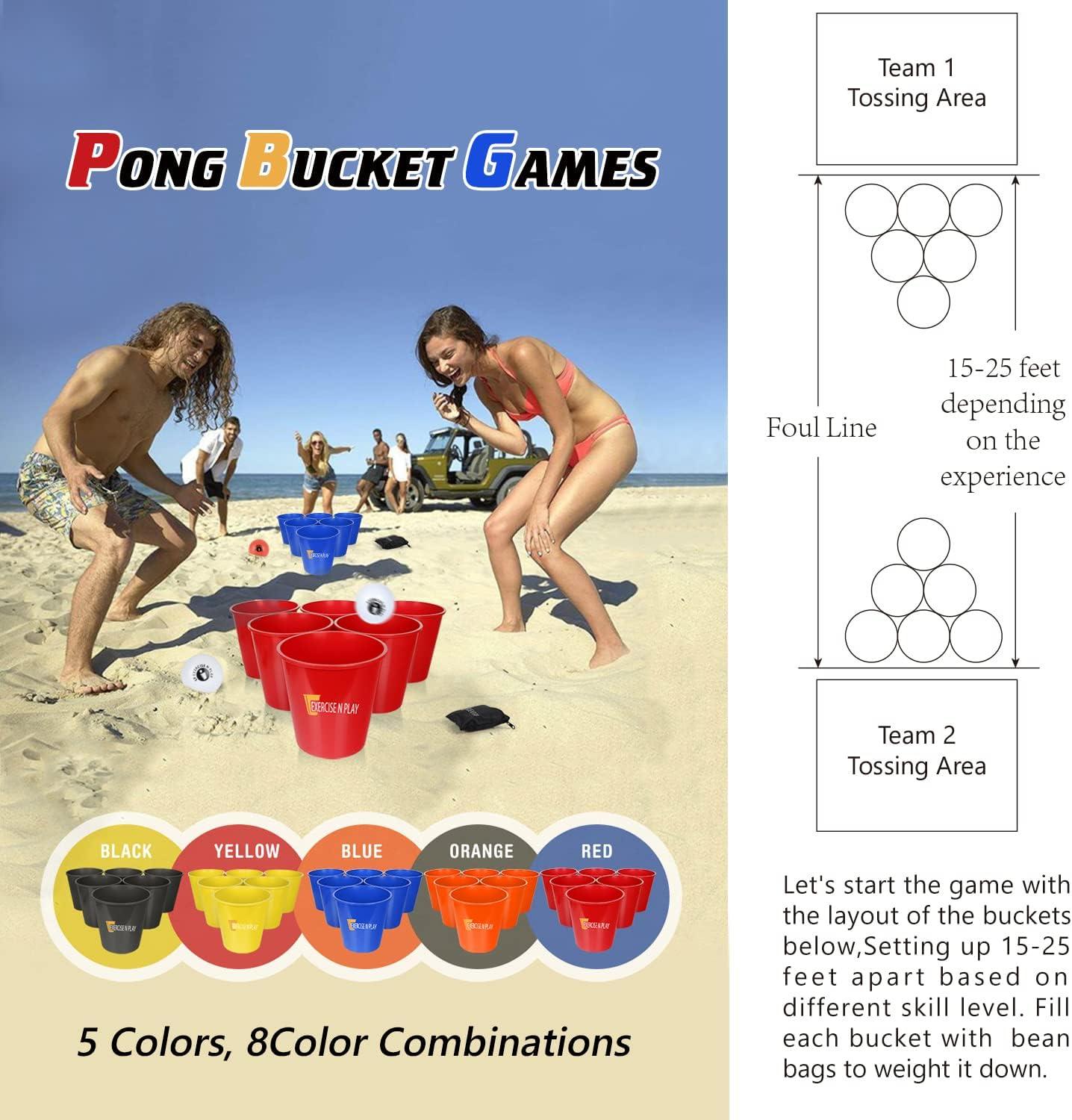 EP EXERCISE N PLAY Backyards Pong Games Giant Yard Pong Bucket Yard