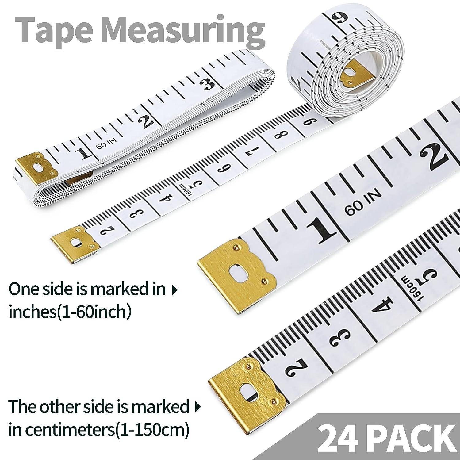 FF Elaine 24 Pcs Double-Scale 60-Inch/150cm Soft Tape Measure Ruler Bulk  for Sewing Tailor Cloth Weight Loss Medical Body Measurement Sewing  Supplies Knitting Projects - 6 Colors