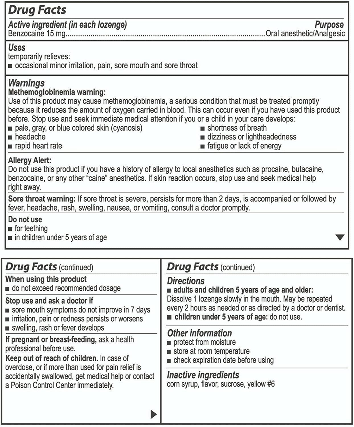 Bactimicina Sore Throat Lozenges Extra Strength Oral Analgesic with