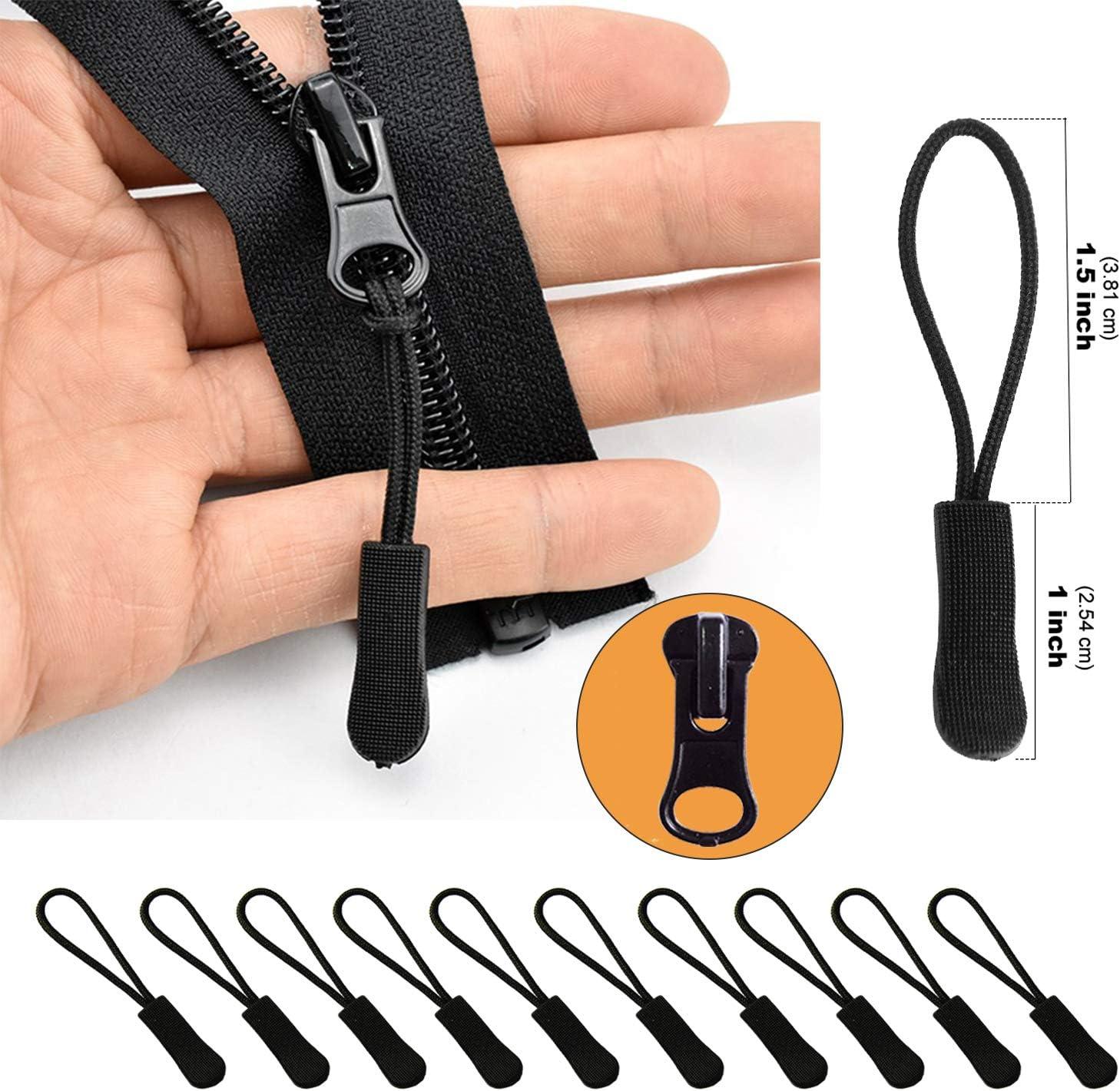 EuTengHao 169Pcs Zipper Repair Kit Zipper Replacement Zipper Pull Rescue Kit  with Zipper Install Pliers Tool and Zipper Extension Pulls for Clothing  Jackets Purses Luggage Backpacks (Silver and Black)