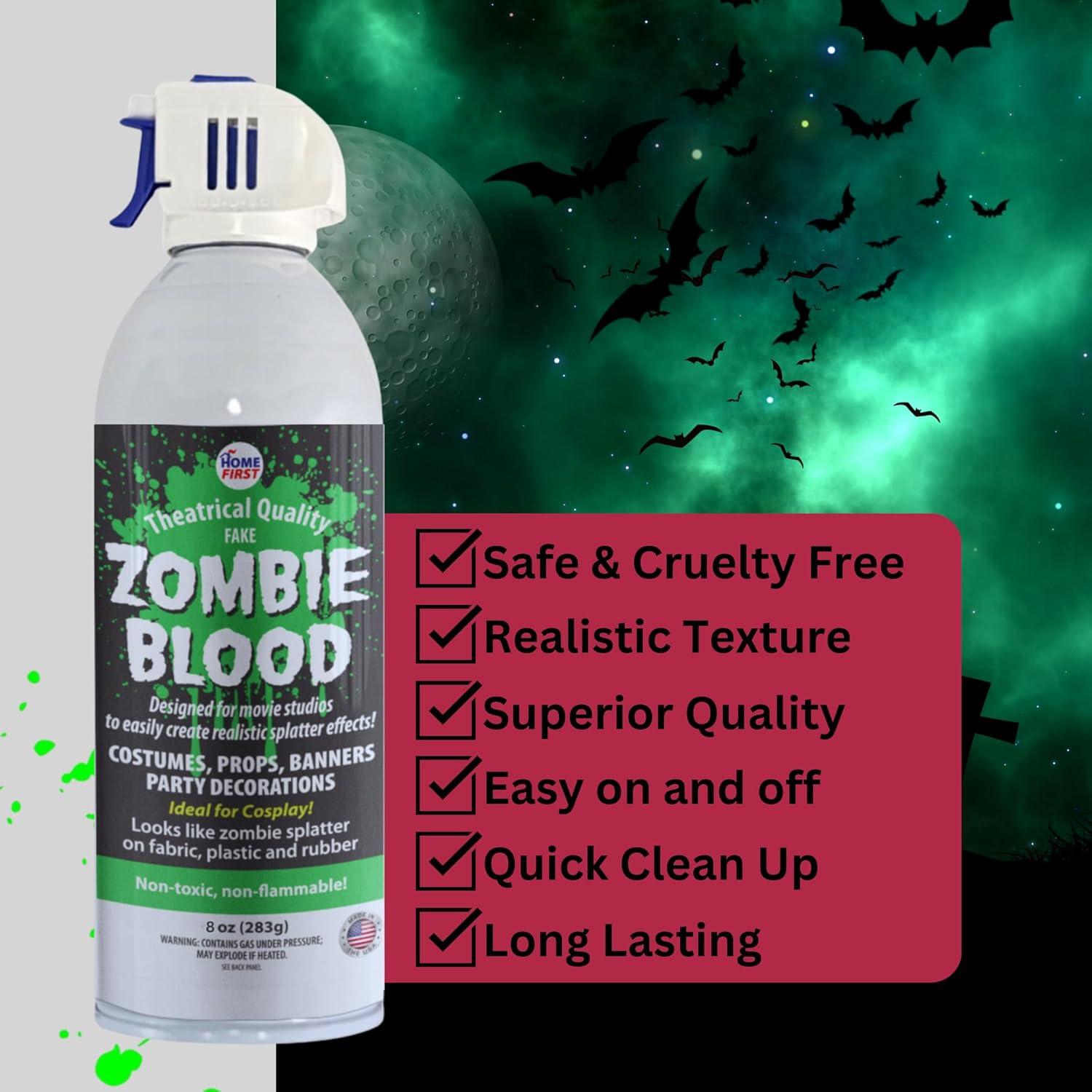 8 oz Washable Halloween Spray Fake Blood - Stage Quality Zombie Green for  Costumes & Props | Buy Now with Express International Delivery