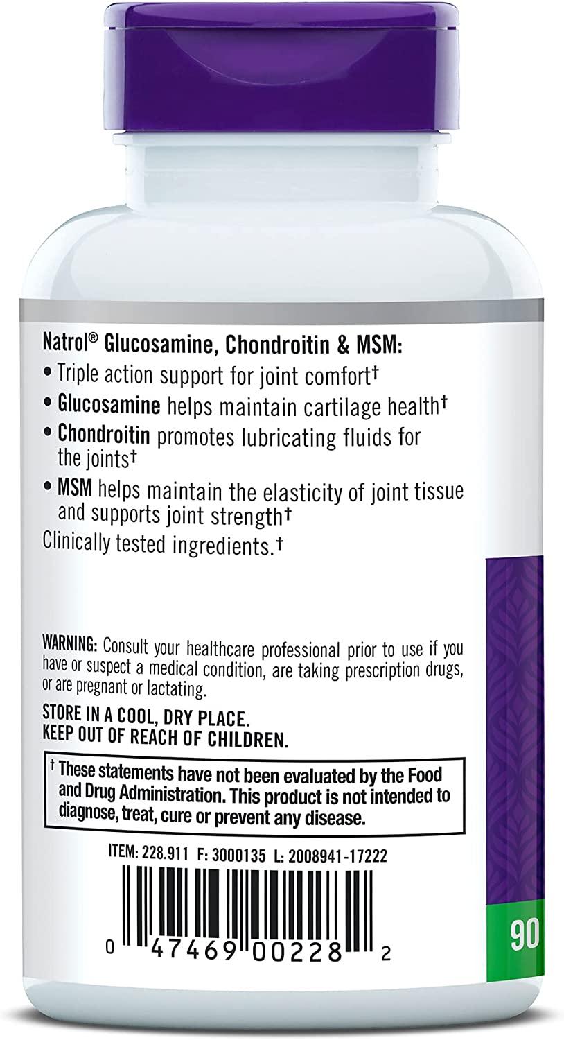 Natrol Glucosamine Chondroitin MSM Tablets 90 Count for Joint Health