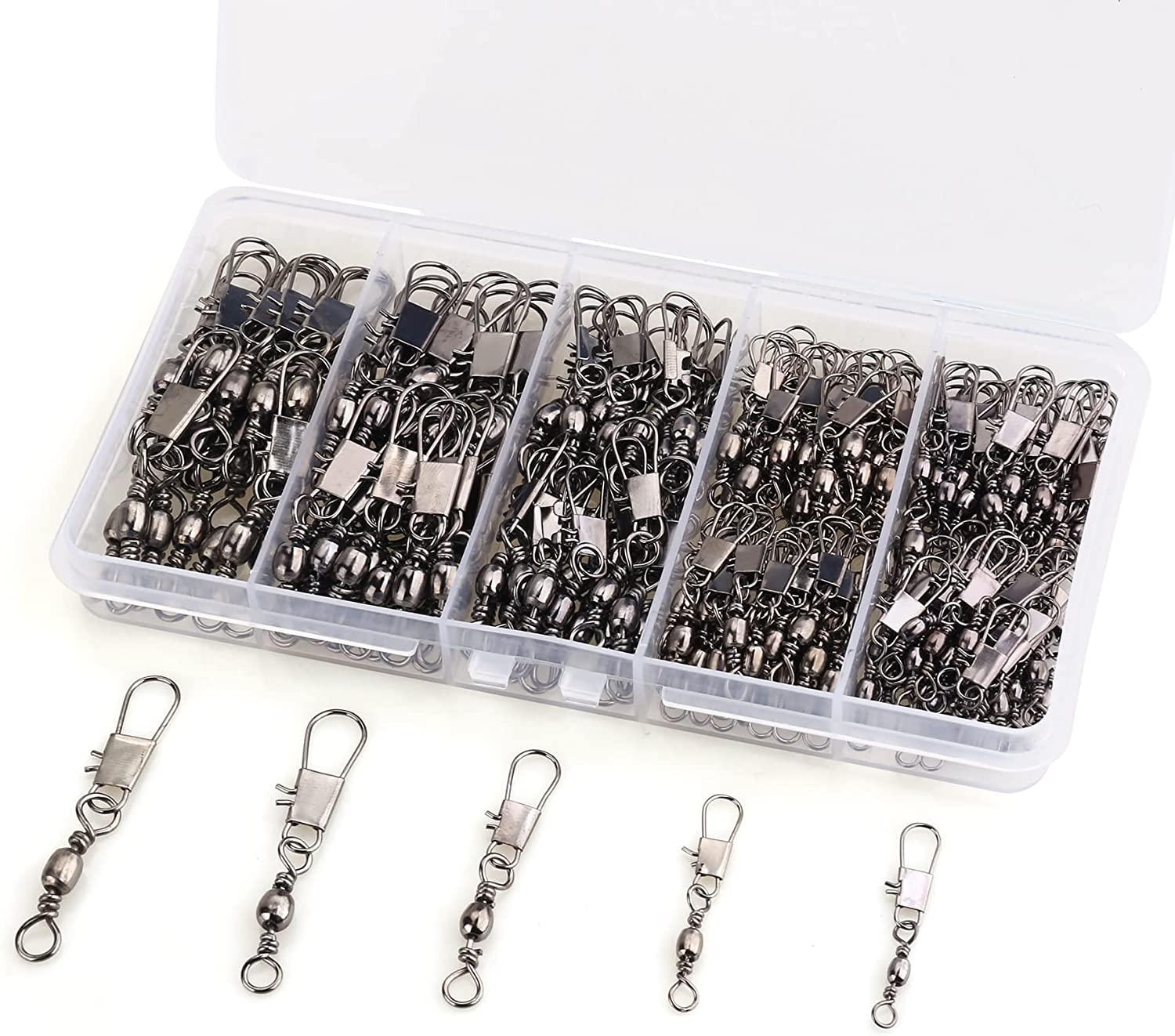 MOBOREST 200PCS Barrel Snap Swivel Fishing Accessories, Premium Fishing  Gear Equipment with Ball Bearing Swivels Snaps Connector for Quick Connect  Fishing Lures
