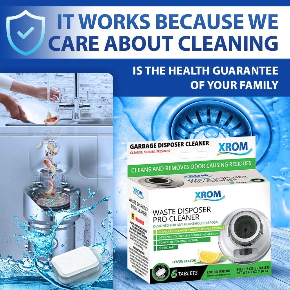 XROM Natural Garbage Disposal Cleaner and Deodorizer 6 Ct, Lemon