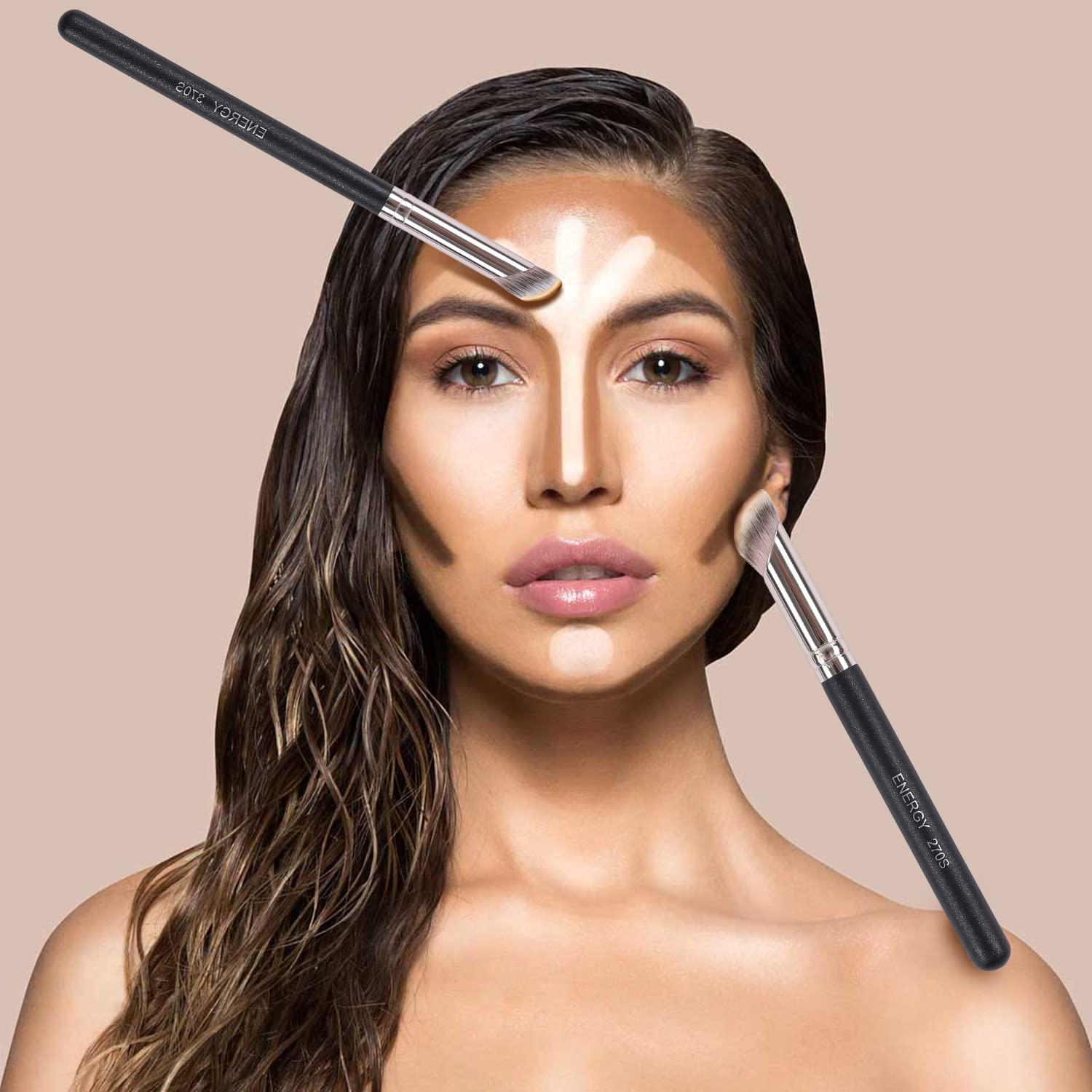 ENERGY Foundation Brushes Set Angled Foundation Brush & Mini