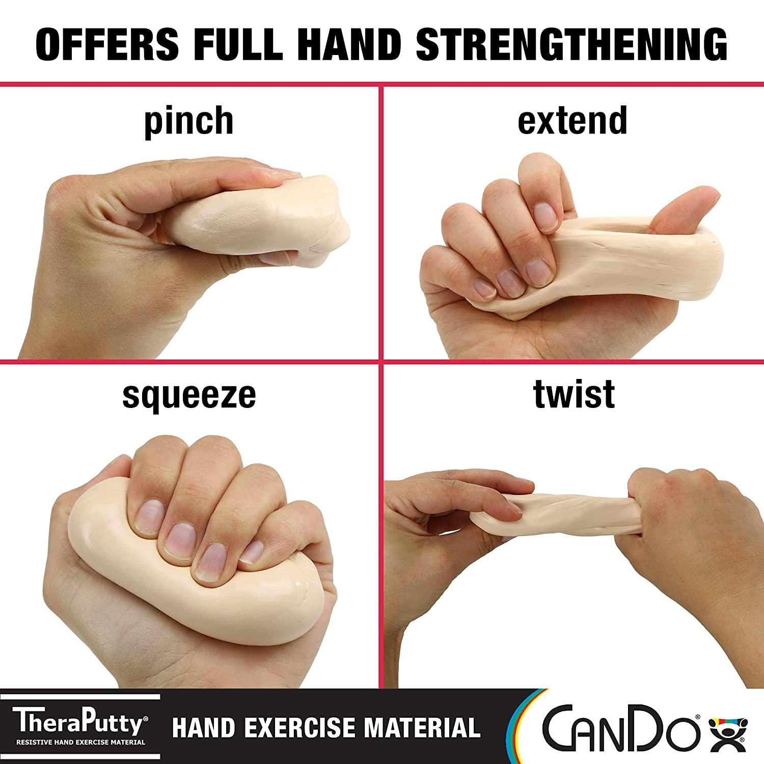 CanDo Theraputty Plus Hand Exercise Putty for Rehabilitation, Exercises