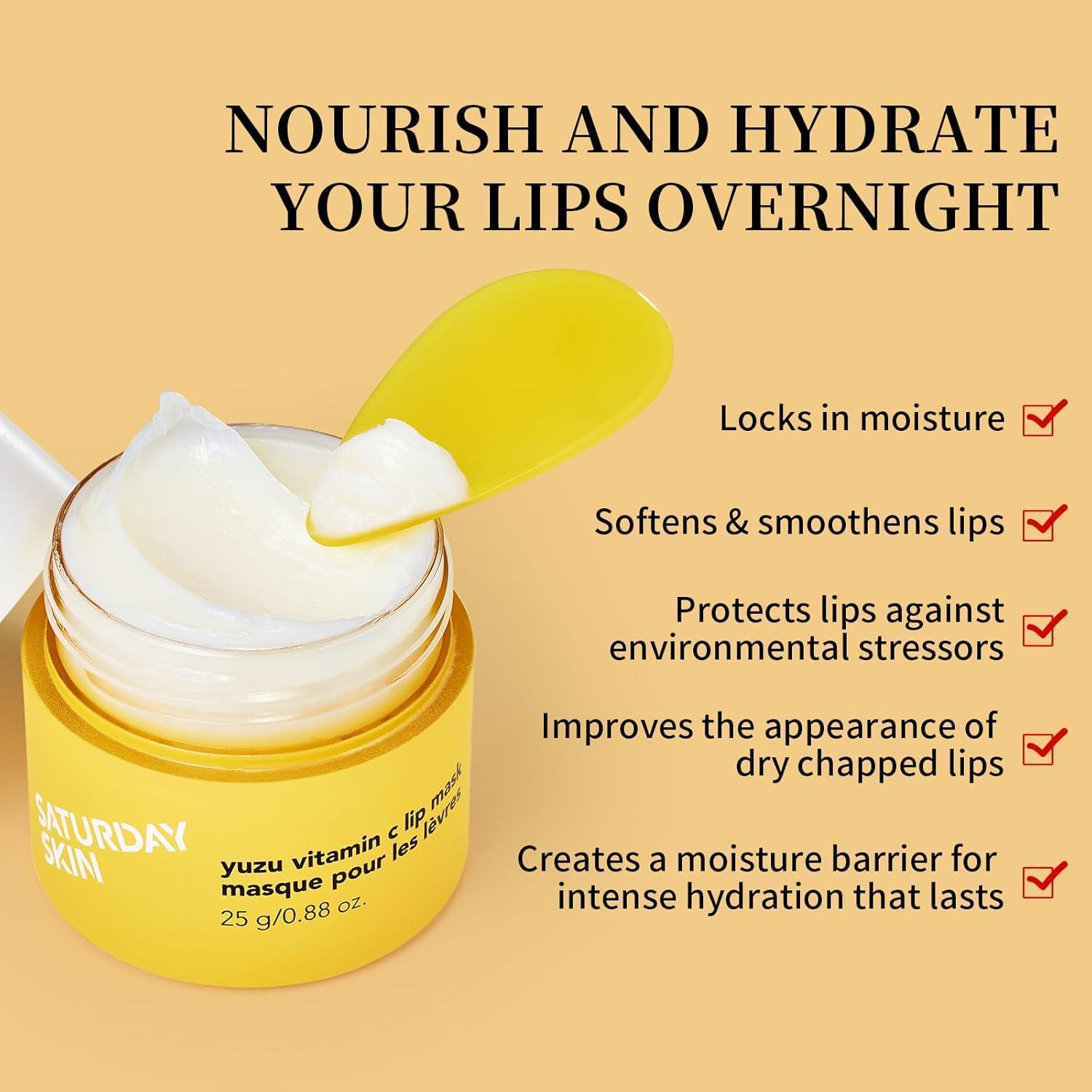 saturday skin yuzu vitamin c lip mask Saturday Skin Yuzu Vitamin C Lip Mask - Overnight Hydrating Balm for All  Skin Types | Vegan Non-Sticky & Cruelty-Free | Buy Now with Express  International Delivery