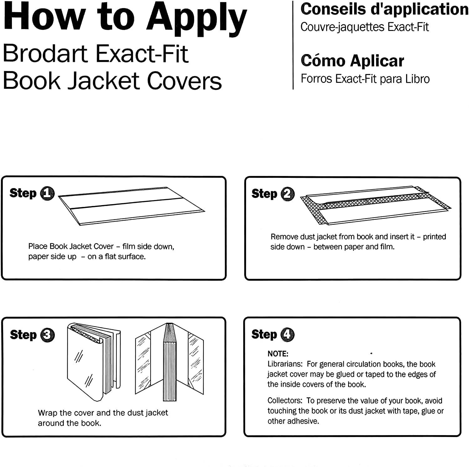 Ten (10) Brodart Fold-On Archival Book Jacket Protective Sheets