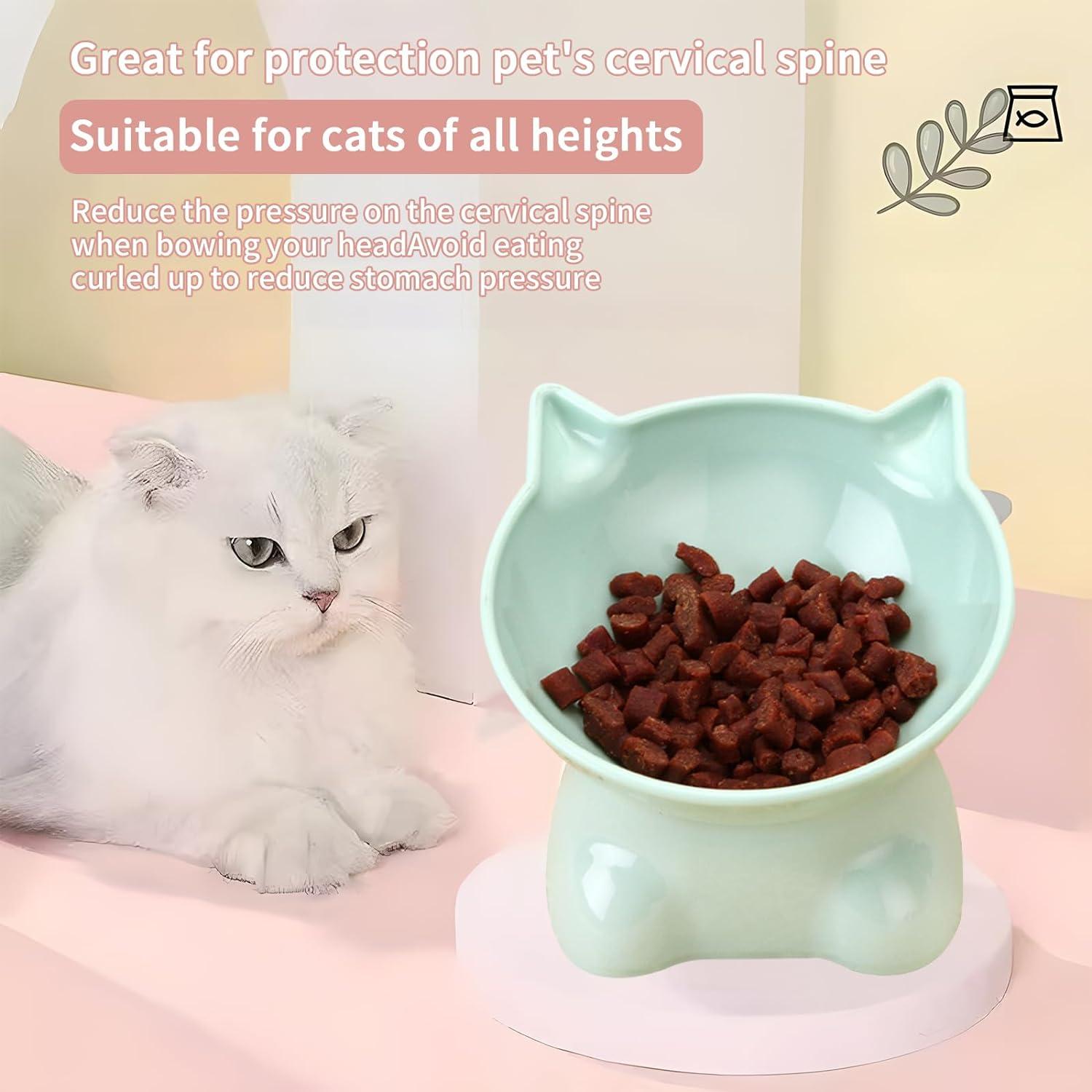 PCS Raised Cat Bowl Elevated Cat Feeding Bowls with Stand Tilted