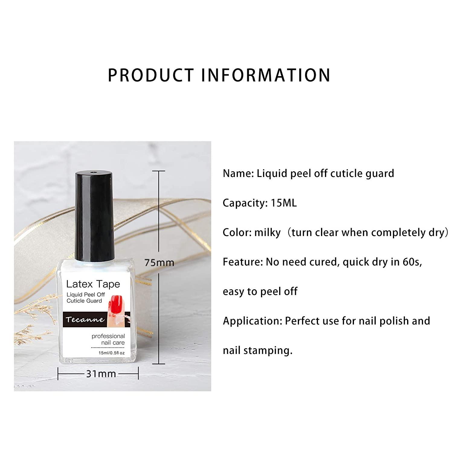 Latex Nail Polish Barrier 2PCS 15ML Nail Art Liquid Tape Protector by