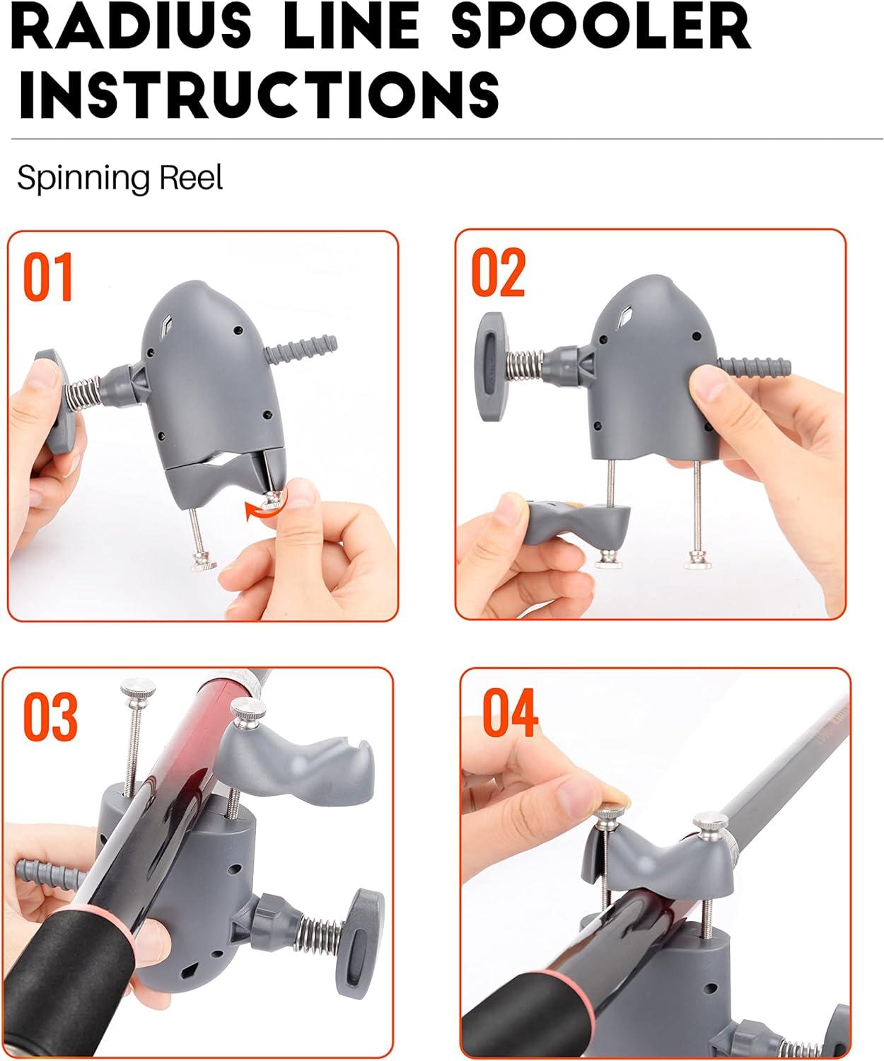 Teamaze Portable Fishing Line Spooler | Adjustable Line Counter for ...