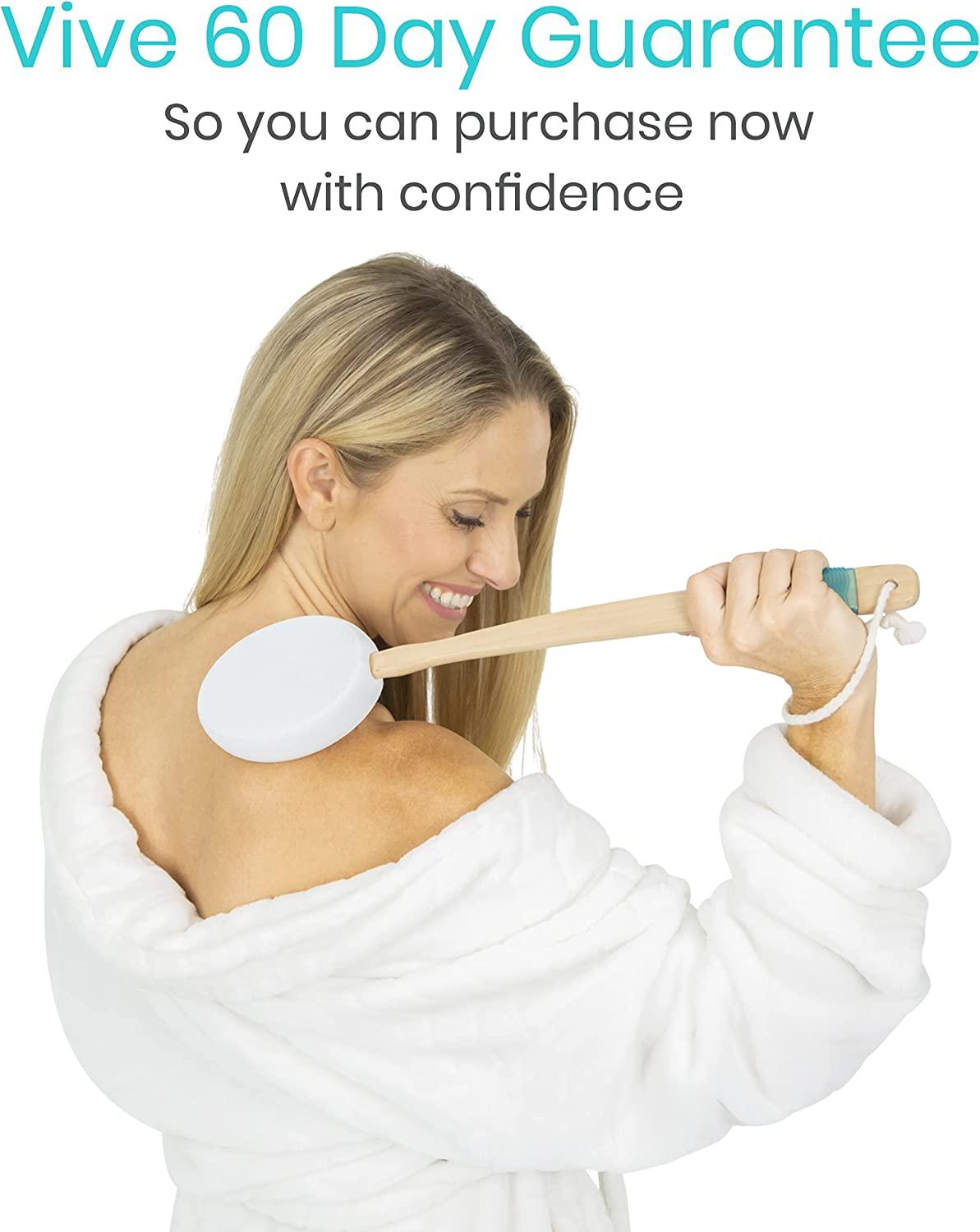 Vive Lotion Applicator for Your Back (4 Pads) Long Reach Handle with