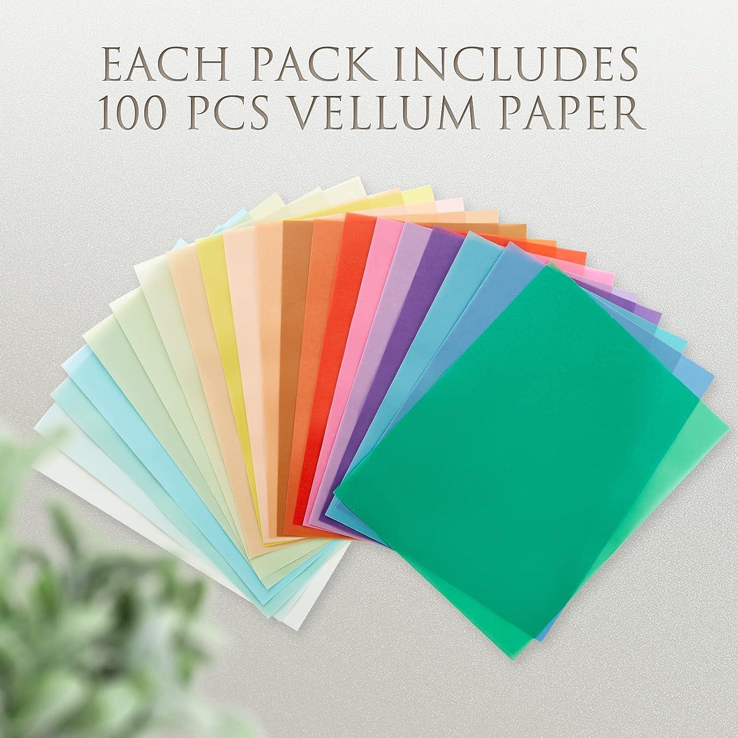 Colored Vellum Paper,20colors,100sheets 8.5*11 inch Transparent Tracing Paper for Sketching