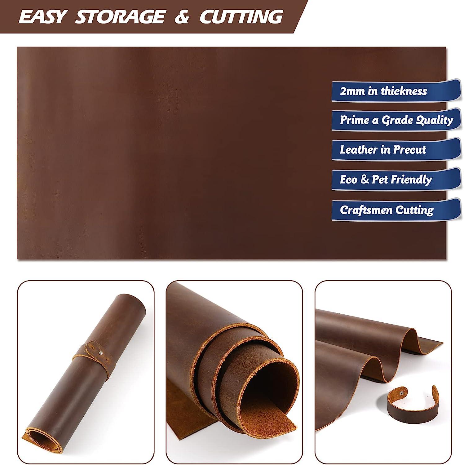 Genuine Leather Tooling and Crafting Sheets, Heavy Duty Full Grain Cowhide  (2mm)