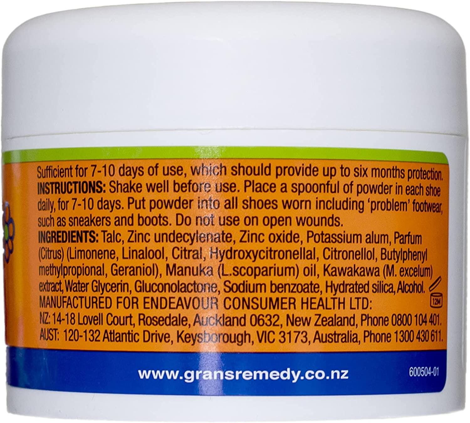 Gran's Remedy Natural Shoe Deodorizer and Foot Odor Eliminator Powder