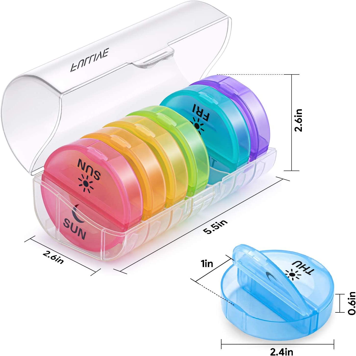 Weekly Pill Organizer Box Case Holder Sorter Caddy 7 Day Am Pm Daily 2 Times