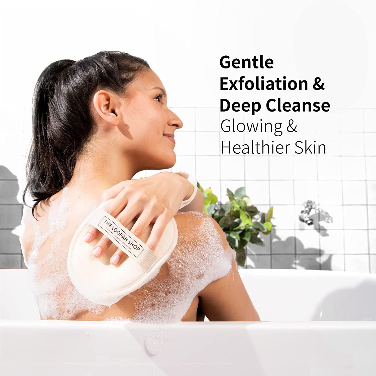 The Loofah Shop Bath Loofah Sponge, Exfoliating Body Scrubber, Shower